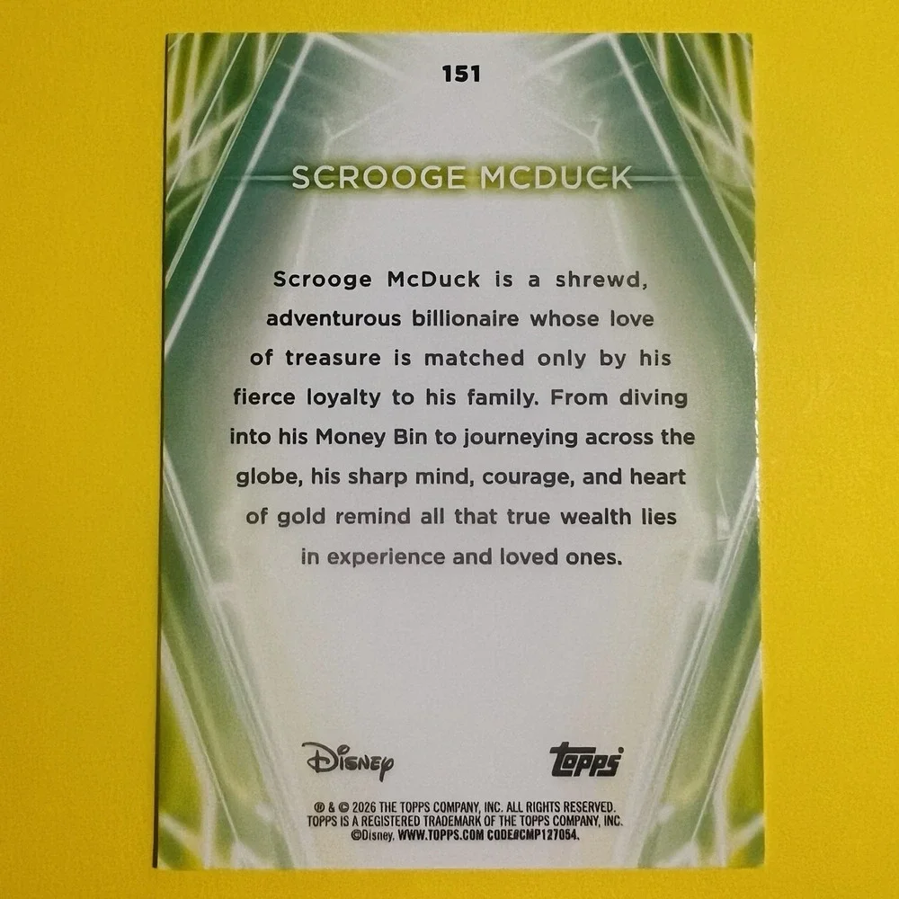 2026 Topps‎ Disney Neon Scrooge Mcduck #151 Base Card